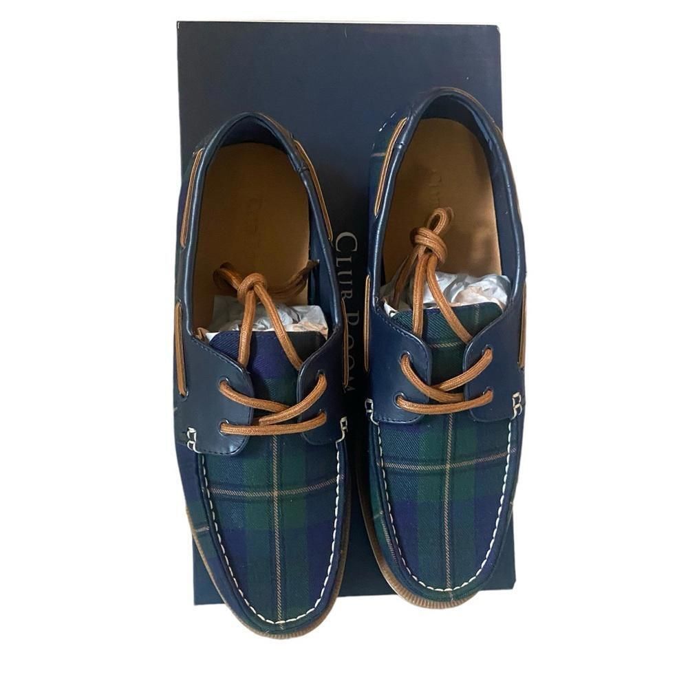 Club Room Men's Plaid Boat Shoes NIB Size 11.5